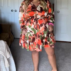 Boutique Fall Floral Dress XL